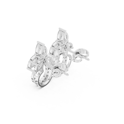 Avelyne Floral Marquise Pavé Studs
