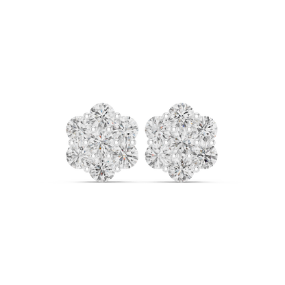 Elvaria Floral Diamond Cluster Studs