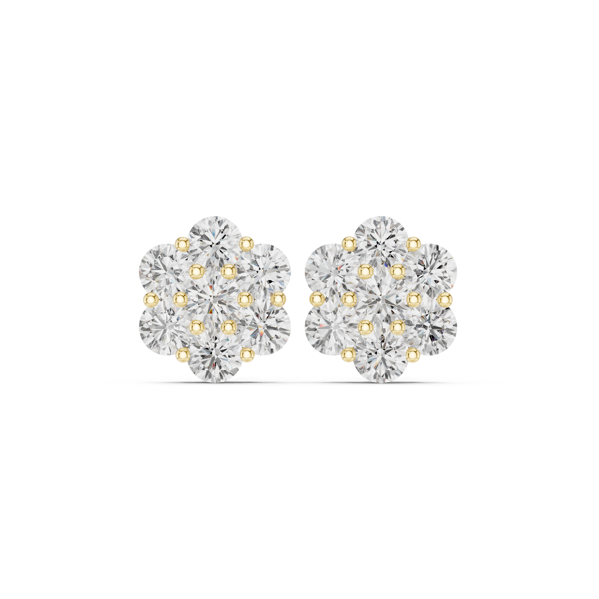 Elvaria Floral Diamond Cluster Studs