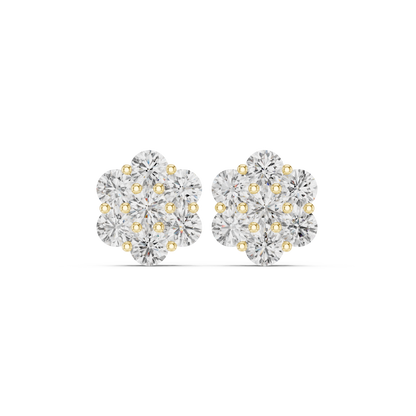 Elvaria Floral Diamond Cluster Studs
