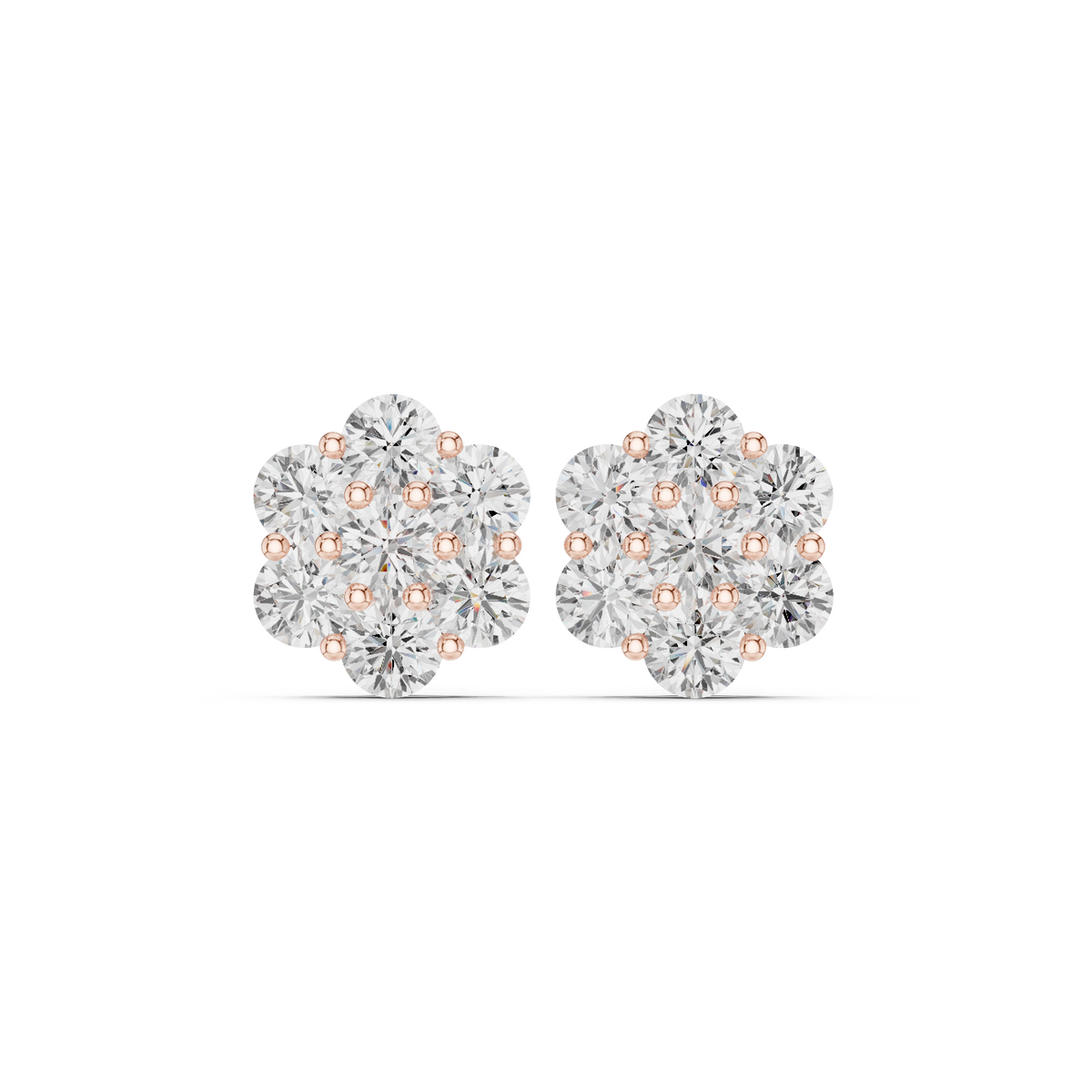 Elvaria Floral Diamond Cluster Studs