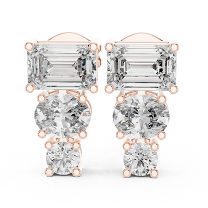 Sorelle Emerald Trio Diamond Studs