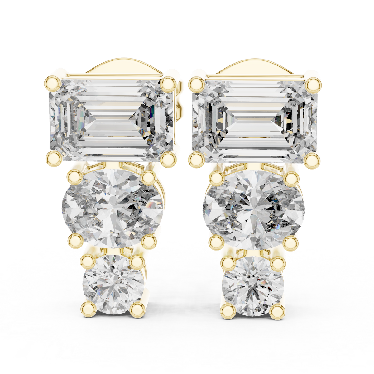 Sorelle Emerald Trio Diamond Studs