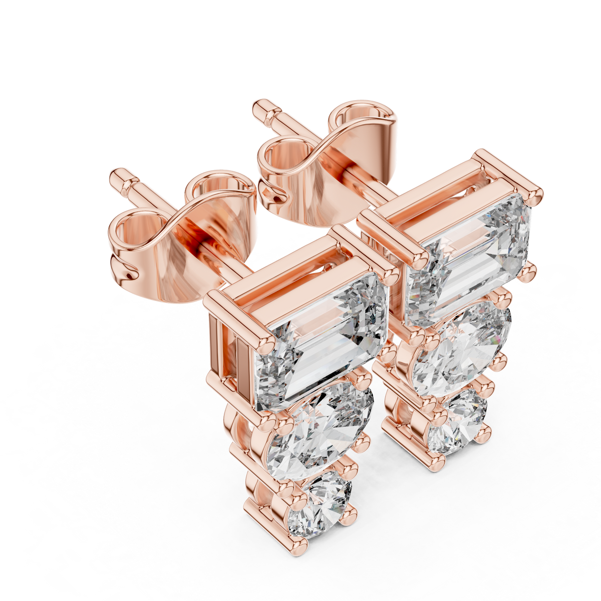 Sorelle Emerald Trio Diamond Studs