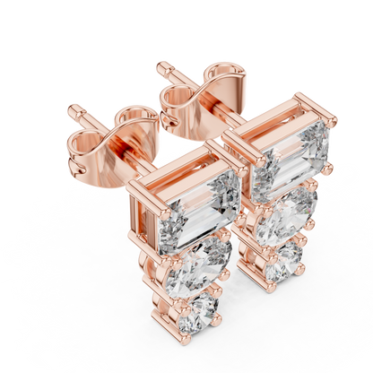 Sorelle Emerald Trio Diamond Studs