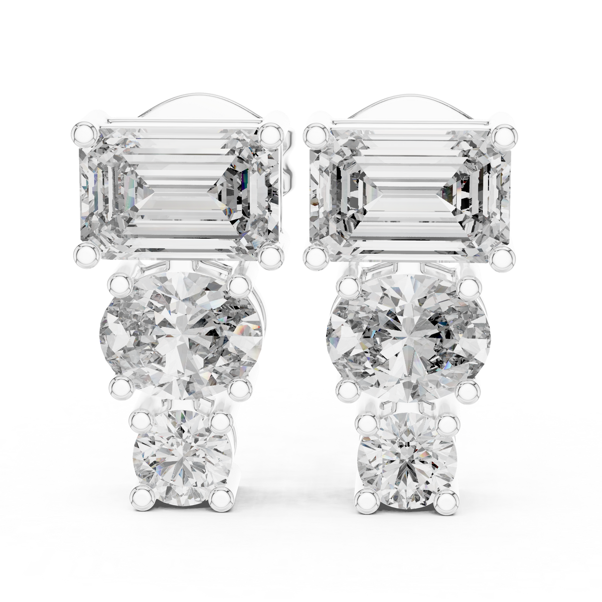 Sorelle Emerald Trio Diamond Studs