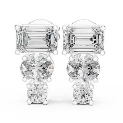 Sorelle Emerald Trio Diamond Studs