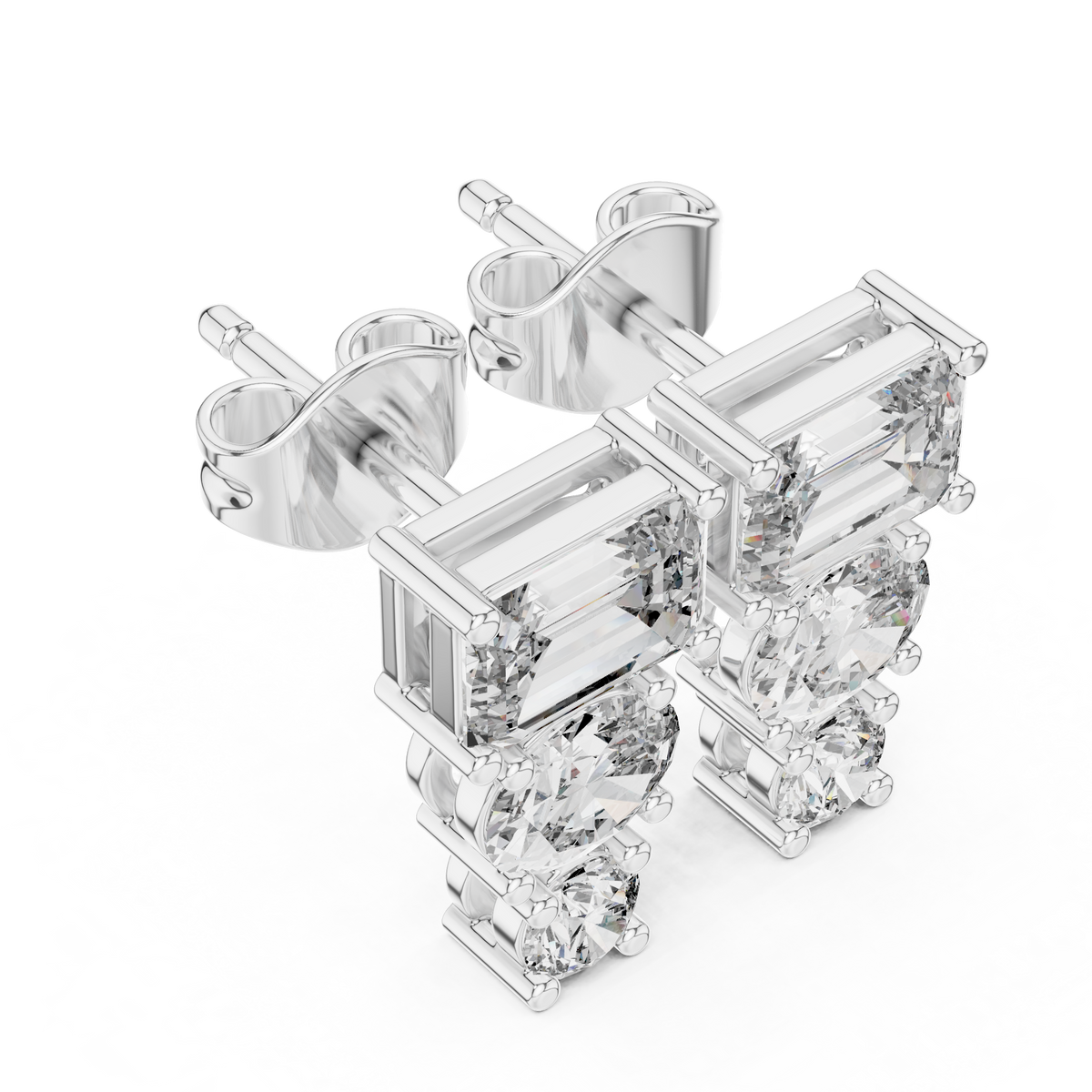 Sorelle Emerald Trio Diamond Studs