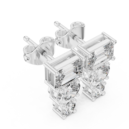 Sorelle Emerald Trio Diamond Studs