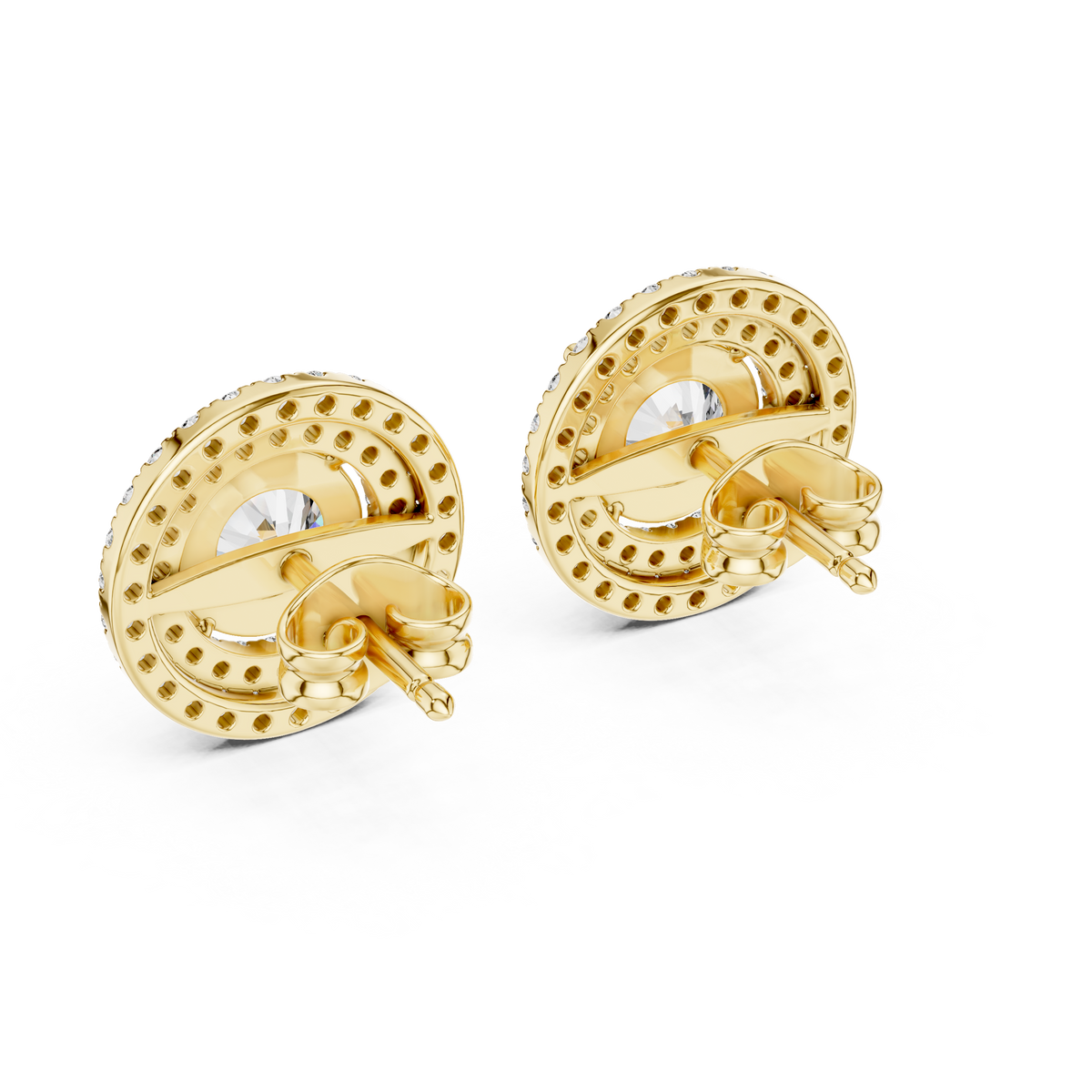 Elvessa Round Double Halo Studs