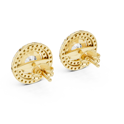 Elvessa Round Double Halo Studs