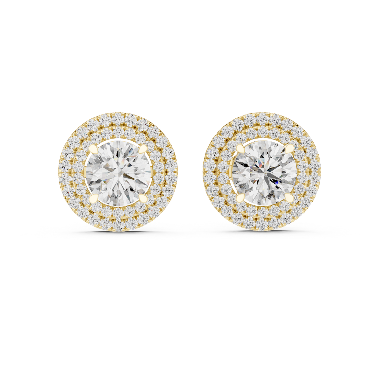Elvessa Round Double Halo Studs