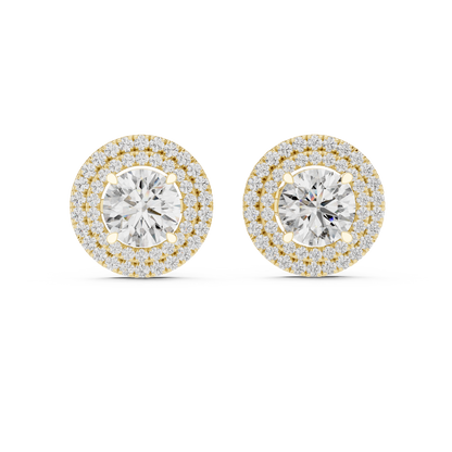 Elvessa Round Double Halo Studs