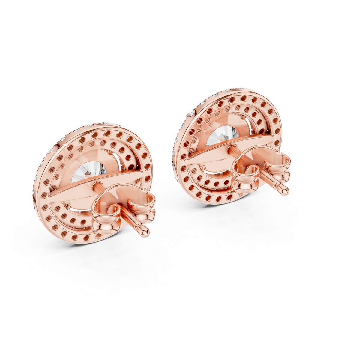 Elvessa Round Double Halo Studs