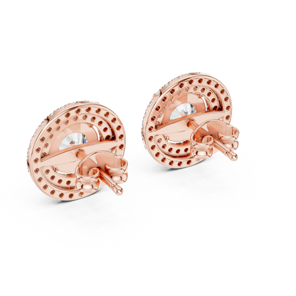 Elvessa Round Double Halo Studs