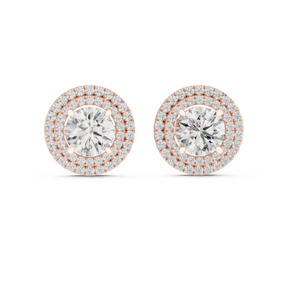 Elvessa Round Double Halo Studs