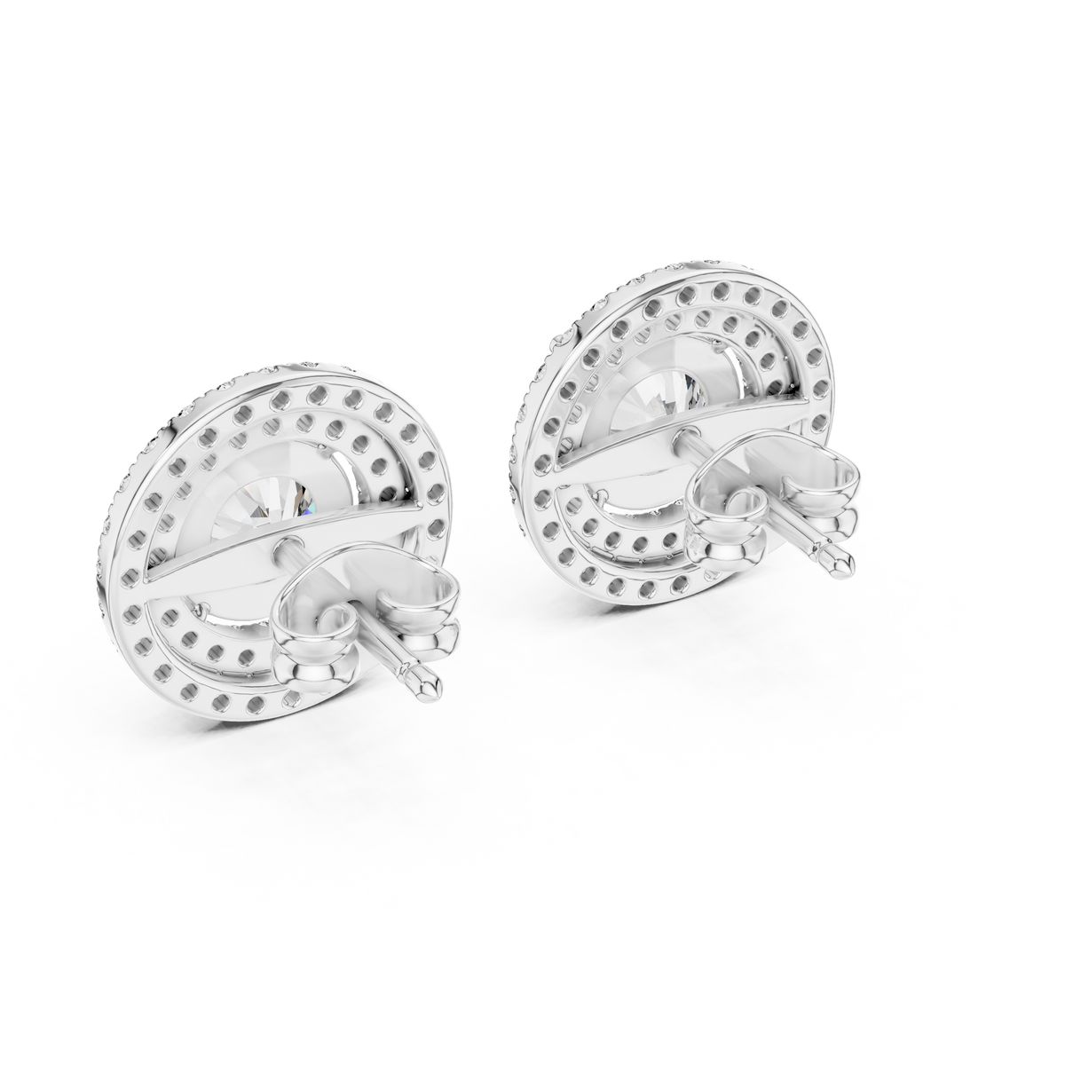 Elvessa Round Double Halo Studs