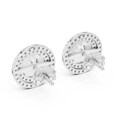 Elvessa Round Double Halo Studs