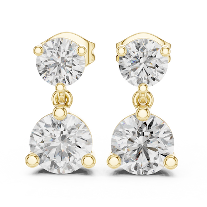Sorvella Double Round Diamond Drop Earring