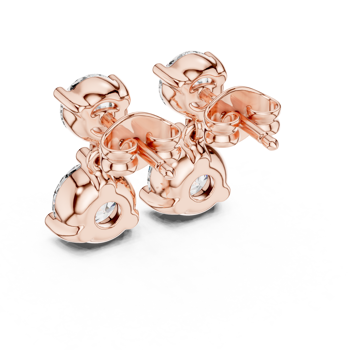 Sorvella Double Round Diamond Drop Earring