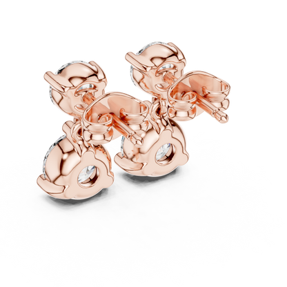 Sorvella Double Round Diamond Drop Earring
