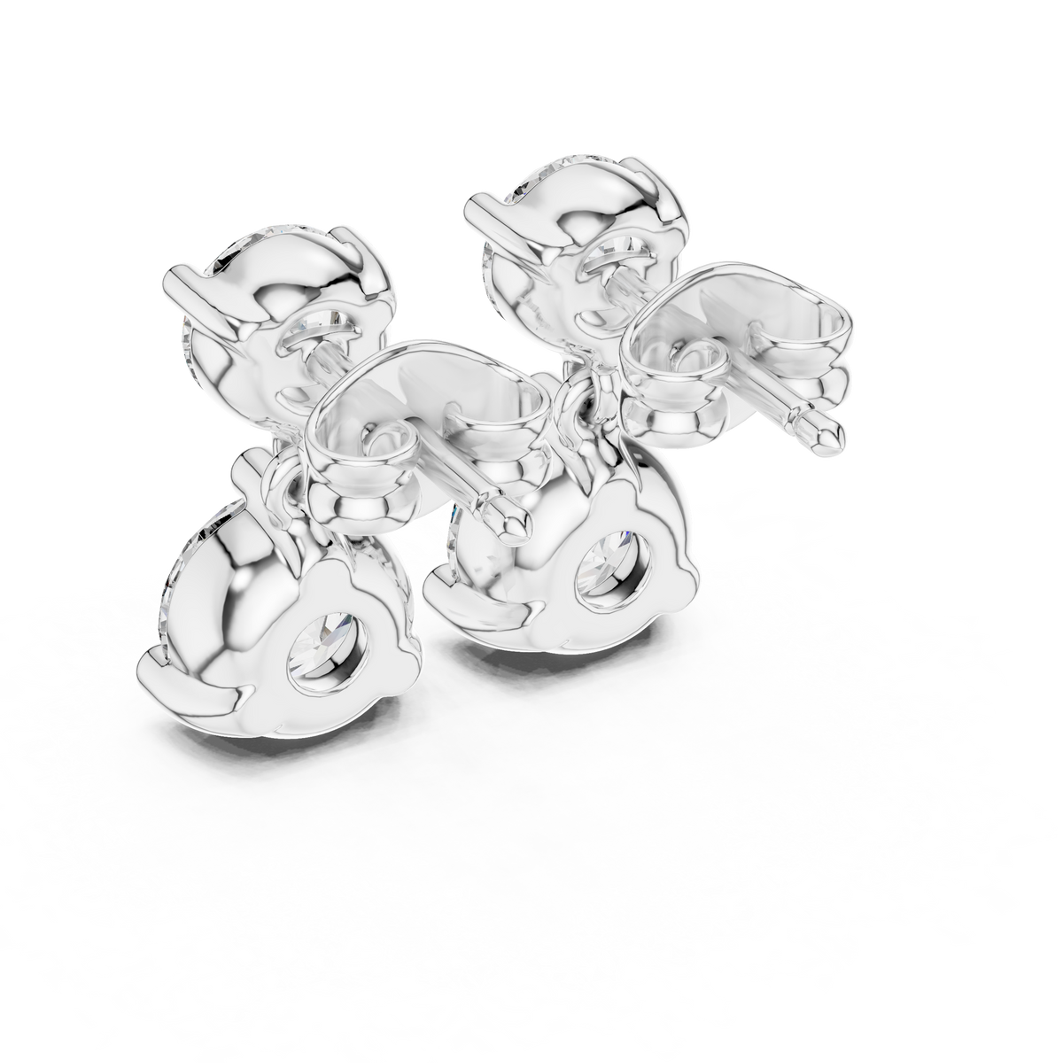 Sorvella Double Round Diamond Drop Earring