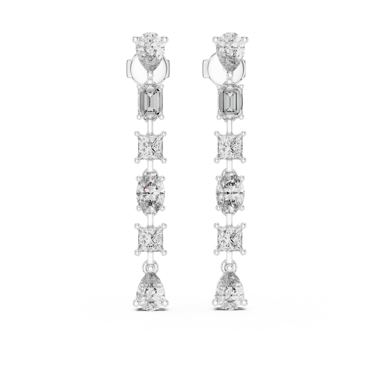 Elvoria Multi-Shape Diamond Drop Earring