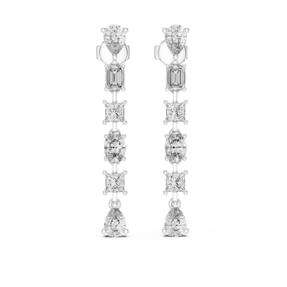 Elvoria Multi-Shape Diamond Drop Earring