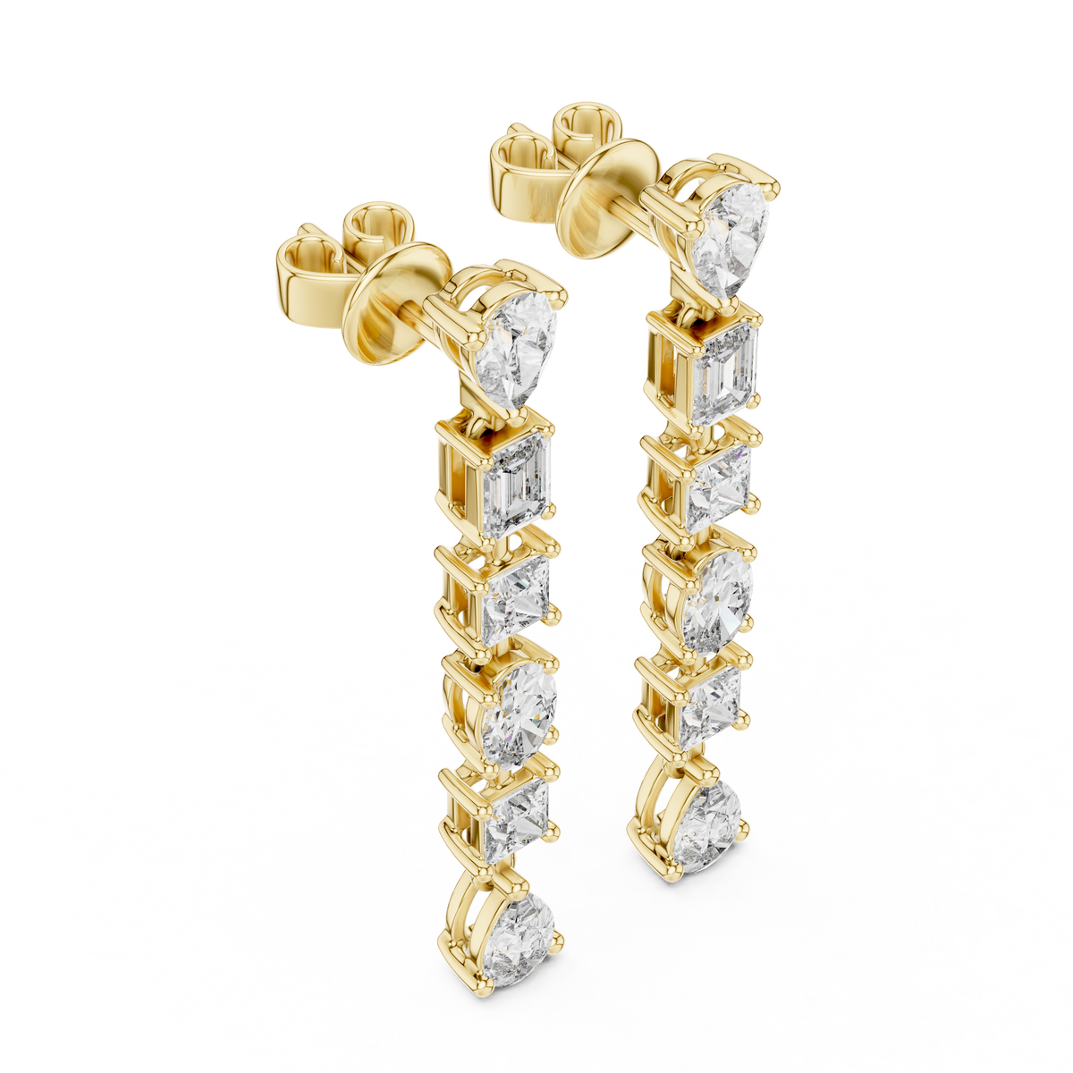 Elvoria Multi-Shape Diamond Drop Earring