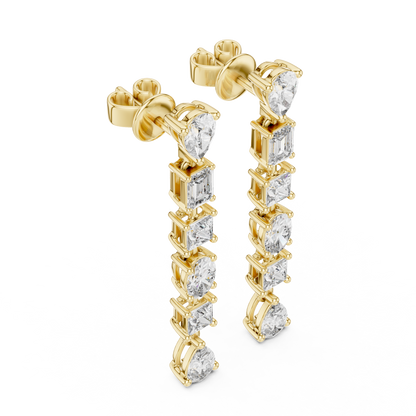 Elvoria Multi-Shape Diamond Drop Earring