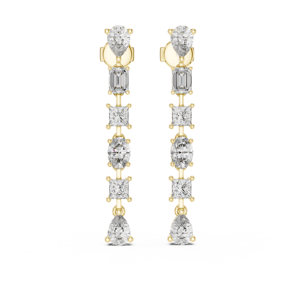 Elvoria Multi-Shape Diamond Drop Earring