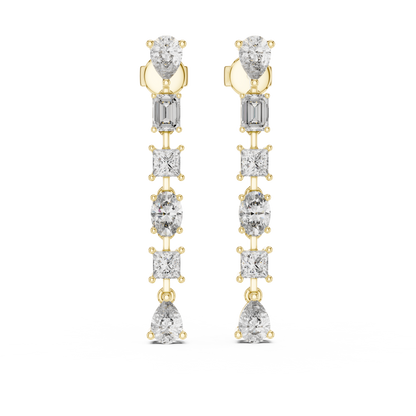 Elvoria Multi-Shape Diamond Drop Earring