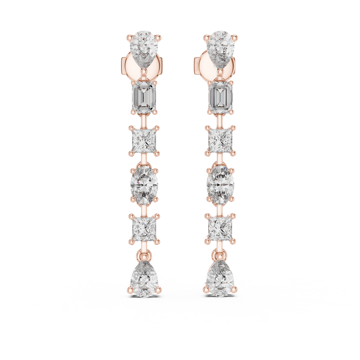 Elvoria Multi-Shape Diamond Drop Earring