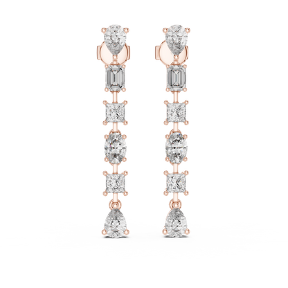 Elvoria Multi-Shape Diamond Drop Earring