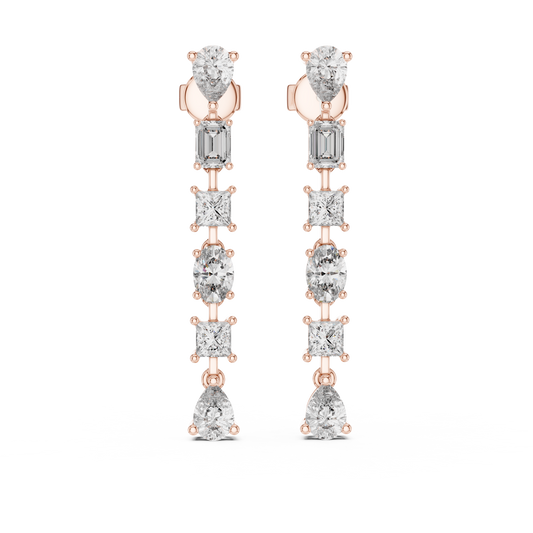 Elvoria Multi-Shape Diamond Drop Earring