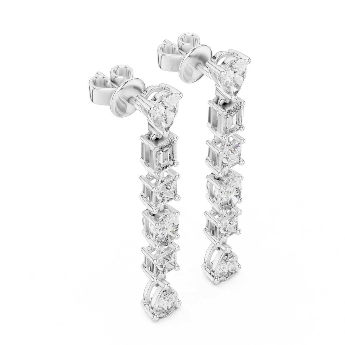 Elvoria Multi-Shape Diamond Drop Earring
