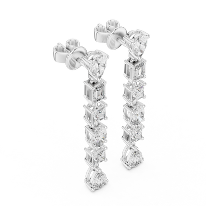 Elvoria Multi-Shape Diamond Drop Earring