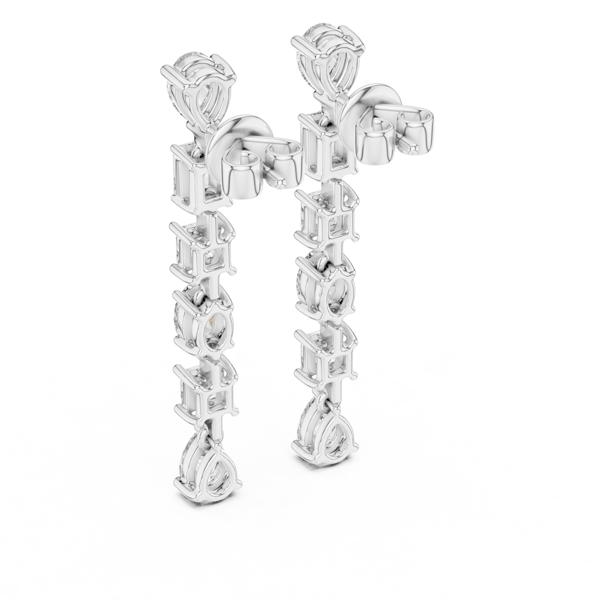 Elvoria Multi-Shape Diamond Drop Earring