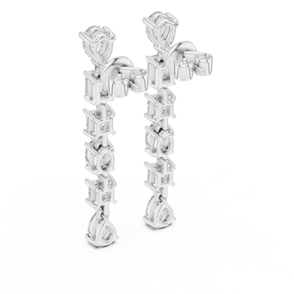 Elvoria Multi-Shape Diamond Drop Earring