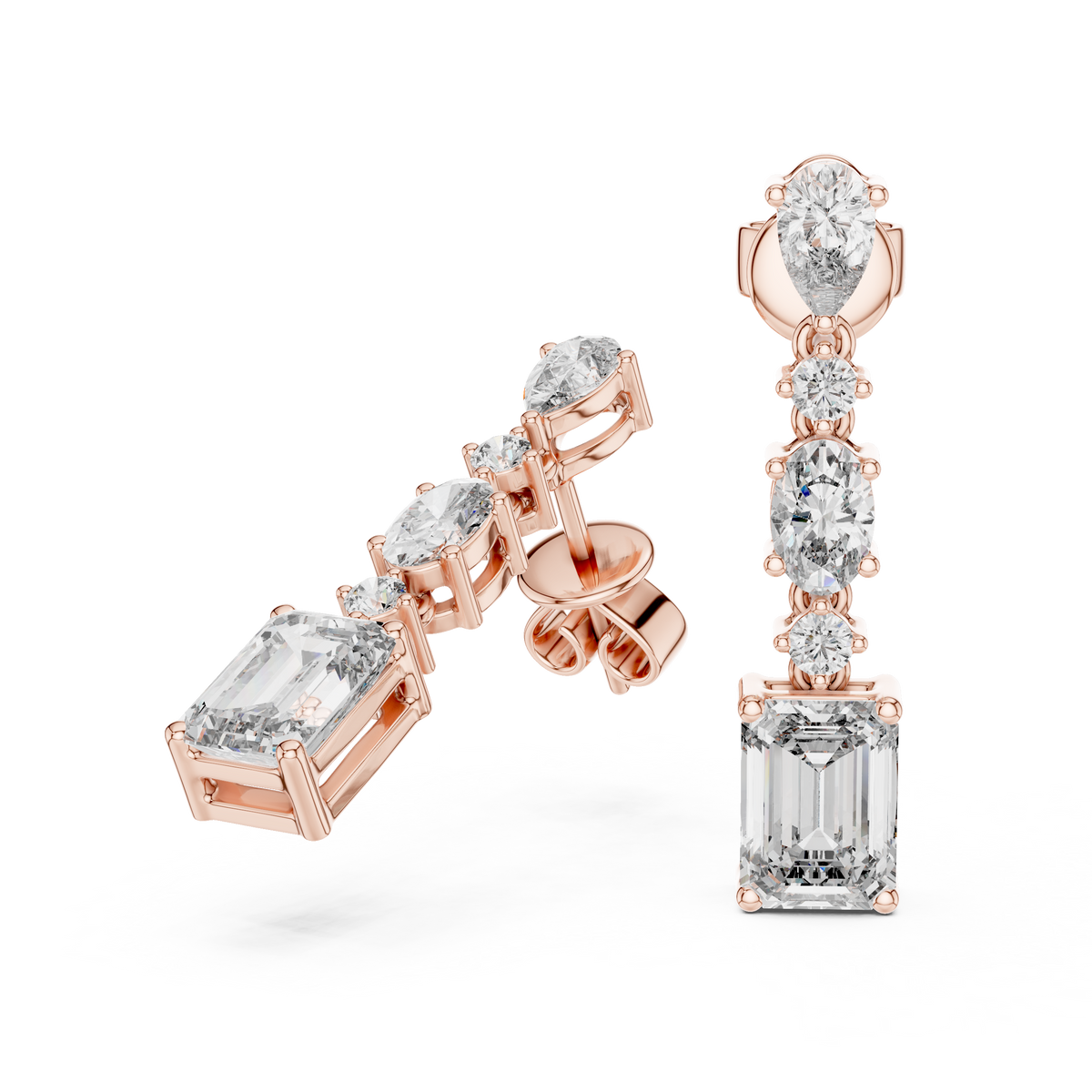 Selvara Mixed Cut Diamond Line Drop