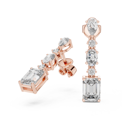 Selvara Mixed Cut Diamond Line Drop