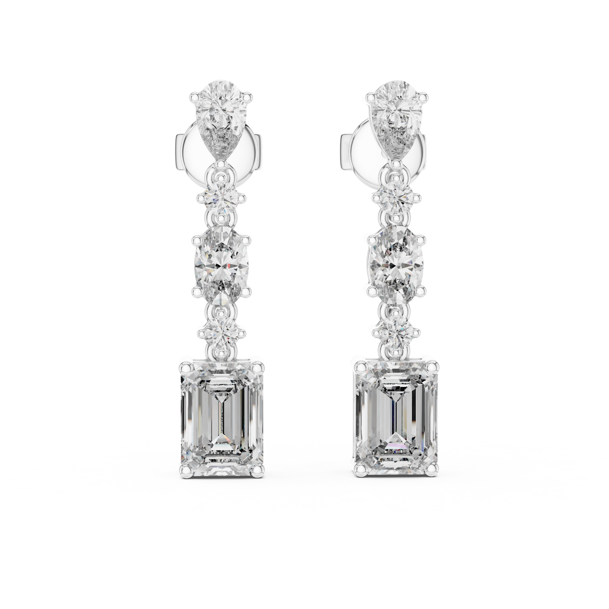 Selvara Mixed Cut Diamond Line Drop