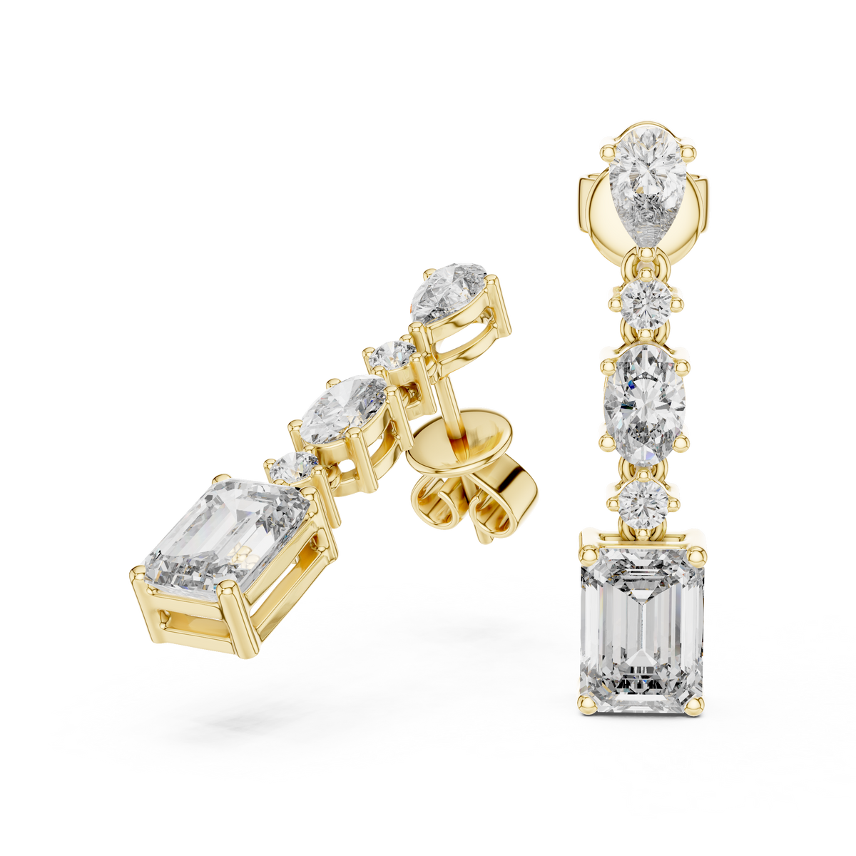Selvara Mixed Cut Diamond Line Drop