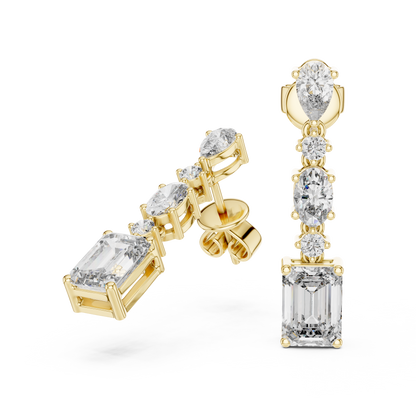 Selvara Mixed Cut Diamond Line Drop
