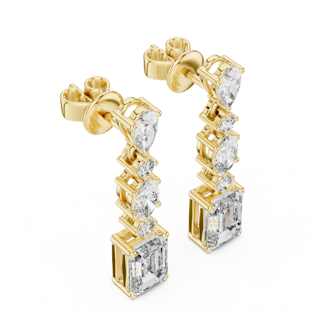 Selvara Mixed Cut Diamond Line Drop