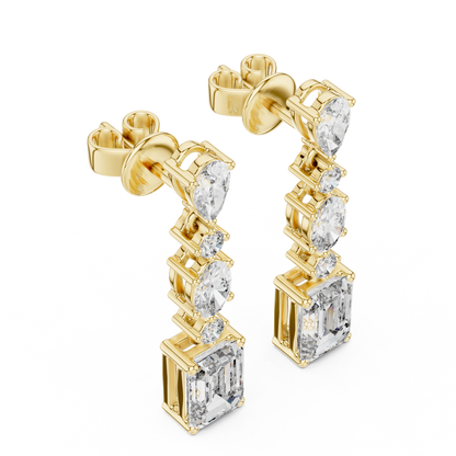 Selvara Mixed Cut Diamond Line Drop