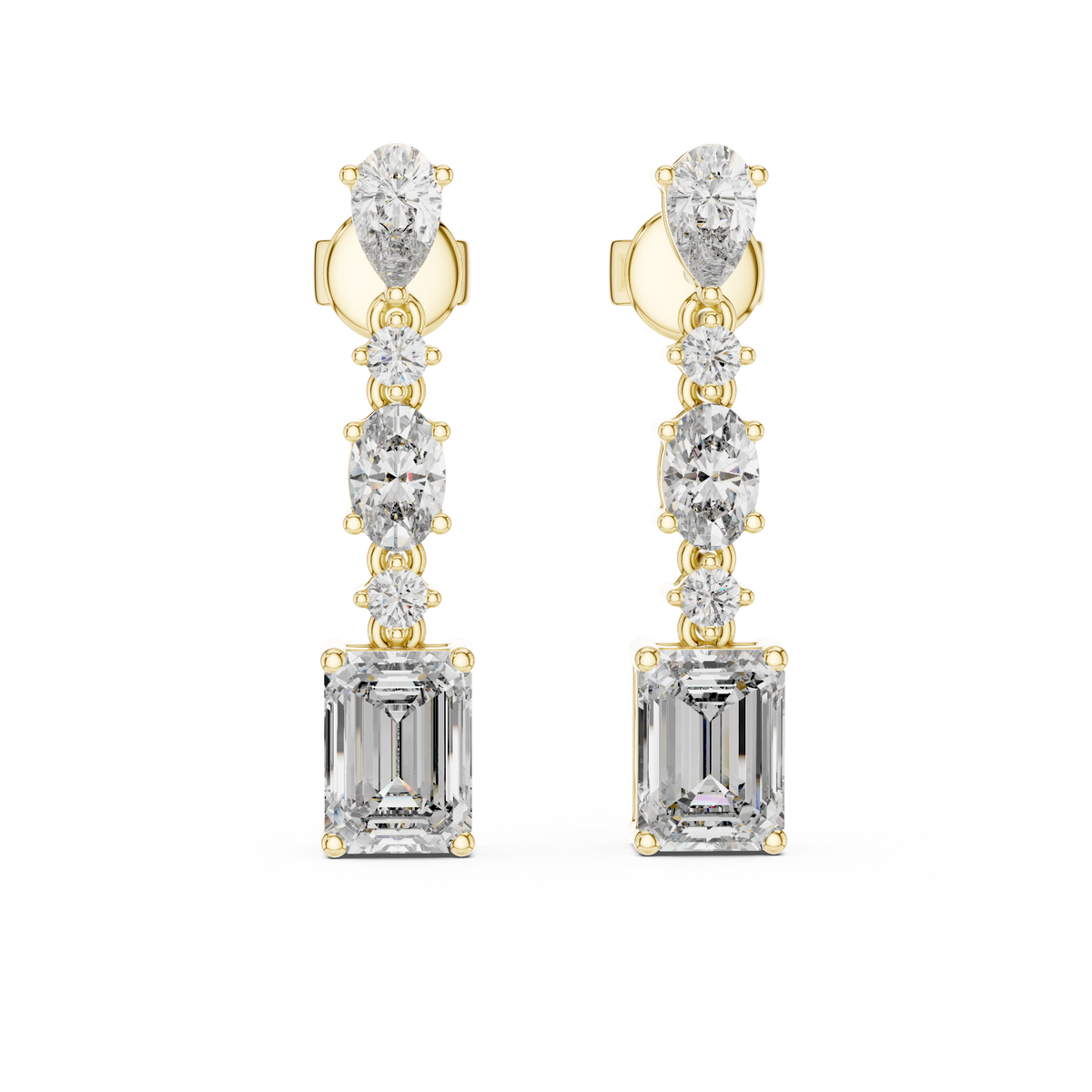 Selvara Mixed Cut Diamond Line Drop