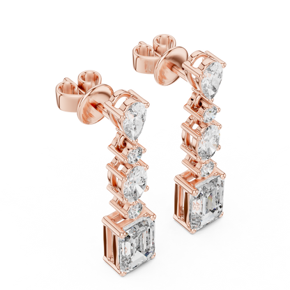 Selvara Mixed Cut Diamond Line Drop