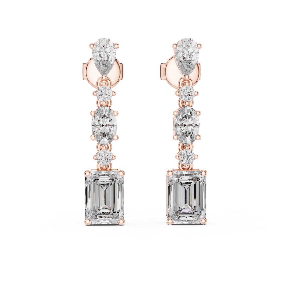 Selvara Mixed Cut Diamond Line Drop