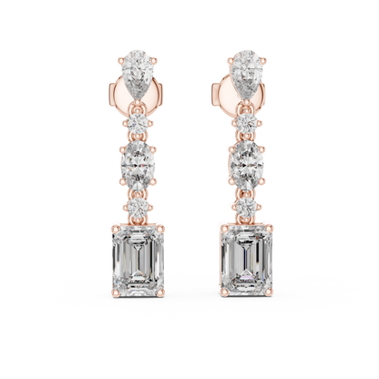 Selvara Mixed Cut Diamond Line Drop